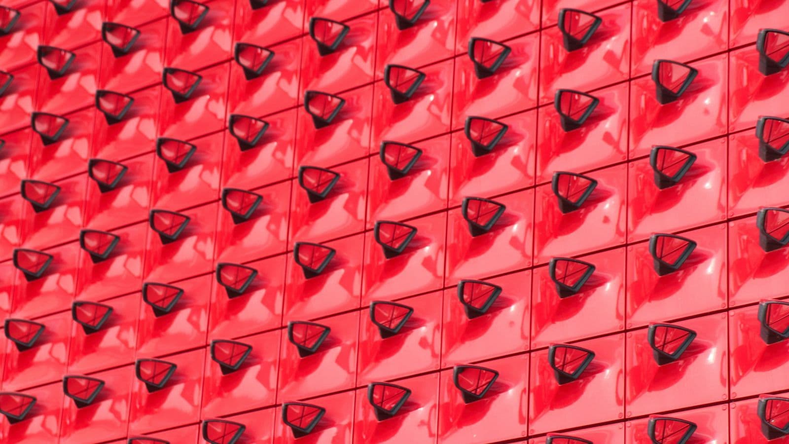 Wall of car mirrors from Autostadt Volkswagen